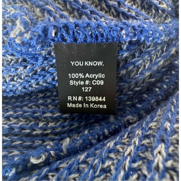 GCA Compass Royal Blue Stretchy Warm Winter Knit Beanie Style Hat - Picture 4 of 4